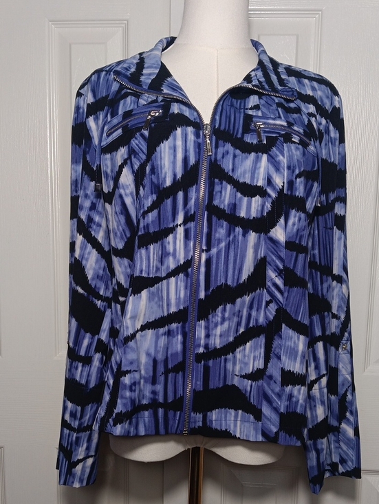 Zenergy by Chico's Jackets & Blazers - Chico’s Zenergy Purple Abstract Tie Dye Zip Up Jacket EUC - Size 1 / US 8 Med